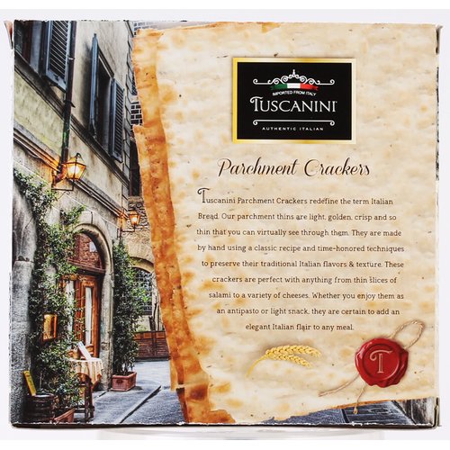 Tuscanini Parchment Crackers, Olive Oil 3.5oz (2 Pack) Paper Thin & Crisp Italian Crackers Seasoned with Olive oil and Salt, Certified Kosher