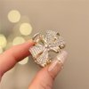Xiwstar 2Pcs Mini Claw Clips Crystal Rhinestone Bow Hair Clips Small No-Slip Grip Jaw Clips Glitter Teeth Clips Metal Clamps Hair Accessories for Women Girls