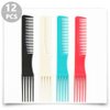 FOMIYES Teasing Comb with Pick 12PCS Hair Pick Hair Styling Comb, Hairdressing Comb, Two-sided Hair Comb Lift Teasing Comb for Salon Home (Random color)