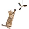 6pcs Cat Wand Attachment, Spining Propeller Cat Toys, Cat Propeller Toy with Bell, Replacement Artificial Feather, Indoor Cat Toy, Cat Interactive Toy(Brown)