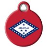 Dog Tag Art Arkansas State Flag Personalized Pet ID Tag for Dogs and Cats, Silent Polymer Coated Stainless Steel Arkansan Flag Nametag with Customized Identification Information - Small .875" Diameter
