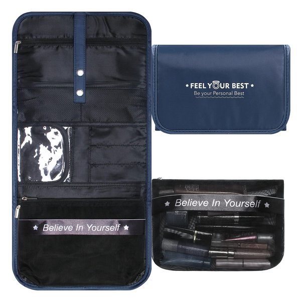 JUMENG Foldable Travel Toiletry Bag Hanging Cosmetic Bag Men Portable Kit Organizer Makeup Case for Women