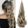 Ponytail Extension 30 Inch Flexible Wrap OTO BELLA Around Ponytail Hair Extensions 120g Long Curly Synthetic Ponytail Wavy Pretty Hair Ponytails Hairpieces For Women Daily Use (18TH24A)