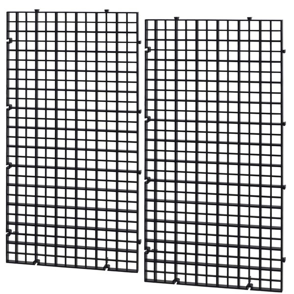 OIIKI 4 PCS Egg Crate for Aquarium, Fish Tank Bottom Isolation, Grid Tank Divider Tray for Mixed Breeding(Black)