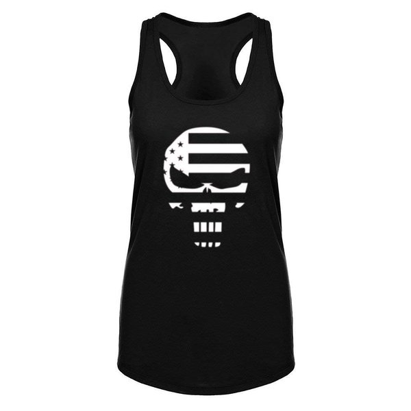 Fannoo Womens Workout Tank Tops-Novelty Funny Skull Graphic Fitness Racerback Sleeveless Shirts for Women Black