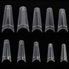 500 Pieces Clear Ballerina Coffin Nail Tips Acrylic Nail Tips Half Cover False Nails Tips Coffin Fake Nails Nail Extension Tips