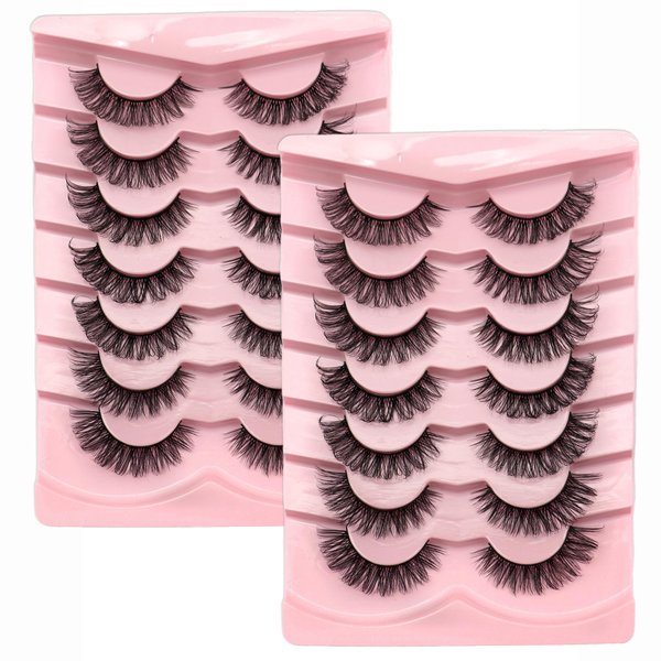 8Pairs Wispy Mink Lashes Fluffy Eye Lashes Natural Look 5D Volume Fake Eyelashes Pack 3D621 by BTLLSSH