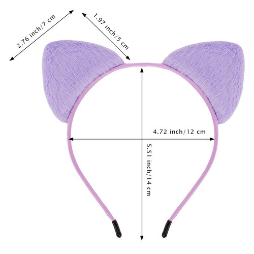 ACO-UINT 8 Pack Cat Ears Headbands for Women Girls, Cute Cat Headbands Cat Party Decorations Cat Ears Hairbands, Halloween Costume Hair Accessories for Women Girls