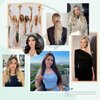 Fshine Clip in Hair Extensions Real Human Hair Straight Natural Remy Hair White Blonde 7Pcs 120g 16 Inch Hair Extensions Clip in Human Hair Lace Double Weft with 18 Clips