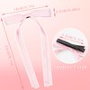FULZTEY Hair Clips for Women Tassel Ribbon Bow Hair Clip with Long Tail Solid Satin Girls Bows French Bowknot Barrettes Alligator Kawaii Hair Accessories 6PCS (Black Pink White)