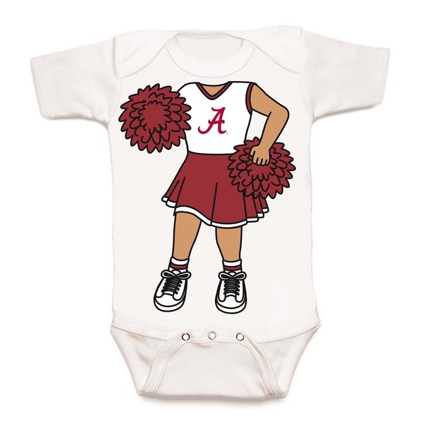 Future Tailgater Alabama Crimson Tide Heads Up! Cheerleader Baby Onesie (3-6 months)