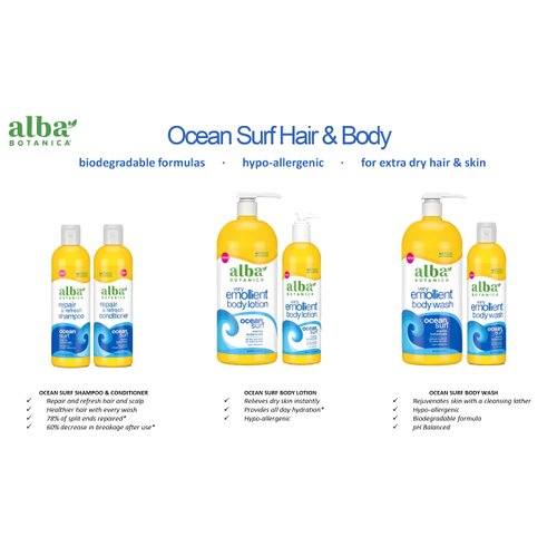 Alba Botanica Very Emollient Body Lotion, Ocean Surf, 12 Oz