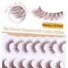 Brown Eyelashes, Brown Lashes Natural Look D Curl Cat Eye Lashes Wispy Mink Eyelashes Volume Brown Eyelashes with Clear Band False Eyelashes Light Brown 7 Pairs