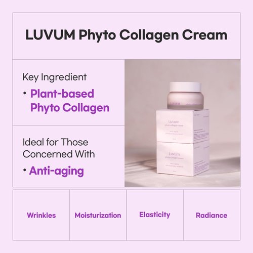LUVUM Phyto Collagen Moisturizer - Anti-Aging & Skin Elasticity - Plant-Based Collagen for Firming & Smoothing - Collagen Night Cream - Facial Moisturizer for Radiant Skin, 1.69 fl. oz