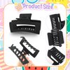 WLLHYF 3.5 Inch Square Hair Claw Clips Non-slip Matte Barrettes Strong Hold Jaw Hairpins Medium Banana Clamps Rectangle Hair Styling Accessories for Women Girls Thick Thin Hair (Black)