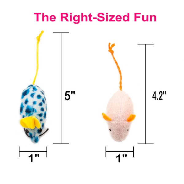 Fashion's Talk Mouse Catnip Cat Toys Soft Plush Catnip Mice Assorted Style Catnip Cat Toys Variety Pack 32 Count