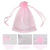 Boshen 100/200PCS Organza Gift Candy Sheer Bags Mesh Jewelry Pouches Drawstring Bulk for Wedding Party Favors Christmas (3" X 4"(100PCS), Pink)