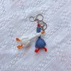 ZIUGLIKAL Hand Crocheted White Goose Keychain Car Key Backpack Charm Key Ring Gift Couple's Model Birthday Halloween Gift (white goose)