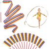 HiUnicorn 50PCS Rainbow Dance Ribbons Party Favors for Kids Circus Carnival Rhythmic Gymnastics Ballerina Birthday Party Streamers Decoration, Kids Ribbon Silks Sticks Wands for Girls