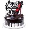 30 Aged To Perfection 30th Birthday Cake Topper - Happy 30 Birthday Glitter Red Heel Cake Topper - 30th Cake Topper for Women Birthday Party Decoration