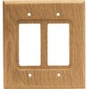 Brainerd 64654 Wood Square Double Decorator Wall Plate / Switch Plate / Cover, Medium Oak