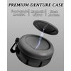 Denture Case, Definitely No-Leak Denture Bath Box for Traveling Perfectly, Denture Cup with Strainer & Magnetic Mirror,Completely Clean Care for Retainer, Mouth Guard, & Denture (BLACK)…