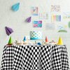 Oudain 3 Pcs Black and White Checkered Tablecloths, 84 Inches Black Checkered Flag Round Table Cover, Disposable Plastic Gingham Racing Table Cover for Picnic, Truck, Car Birthday Party Supplies