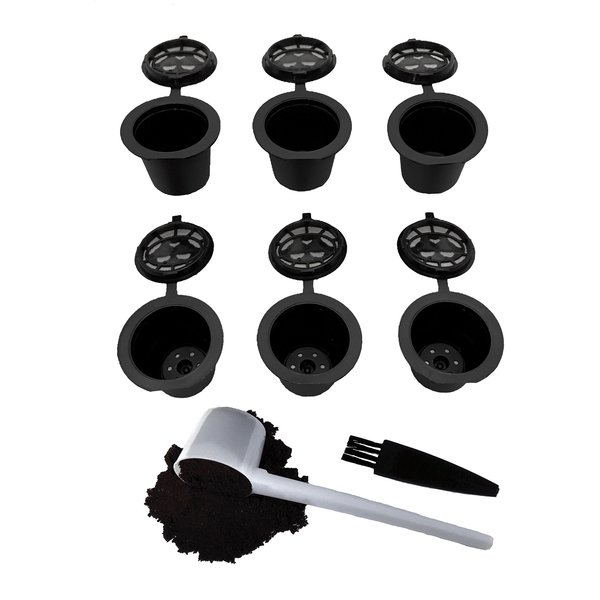 Nespresso Capsules Refillable - Reusable Coffee Pods For Nespresso Cups - OriginalLine Compatible - Pack of 6