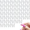 zhuohai 50PCS 3D Alloy Butterfly Nail Charms,Butterflies Skeleton Shape Nail Charms Supplies for Girls Nail Art Designs DIY Accessories(Silver)