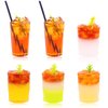 6 Set Miniature Iced Coffee Cups for Dollhouse Miniatures Mini Drinks for Doll House Tiny Cups for Mini Kitchen Accessories Mini Coffee Shop