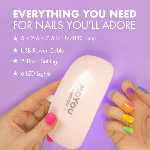 MOYOU LONDON LED & UV Light for Gel Nails – Lightweight & Compact 6W Gel Nail Polish UV Light & LED Light with 5V/1A USB Power Cable – Gel Nail Polish Lamp & Other Nail Supplies - Classic