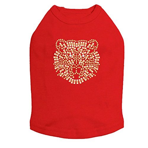 Small Tiger Face - Dog Shirt, M Red
