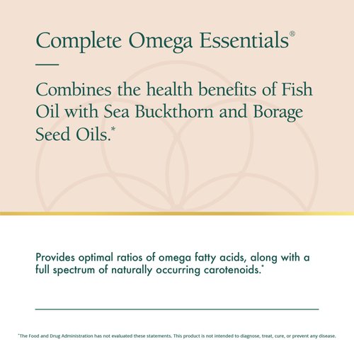 Natura Health Products Complete Omega Essentials Supplement - Balanced Blend of Omega 3, 6, 7, & 9 Fatty Acids - Featuring Fish Oil Concentrate, Borage Seed Oil, Sea Buckthorn Berry (120 softgels)