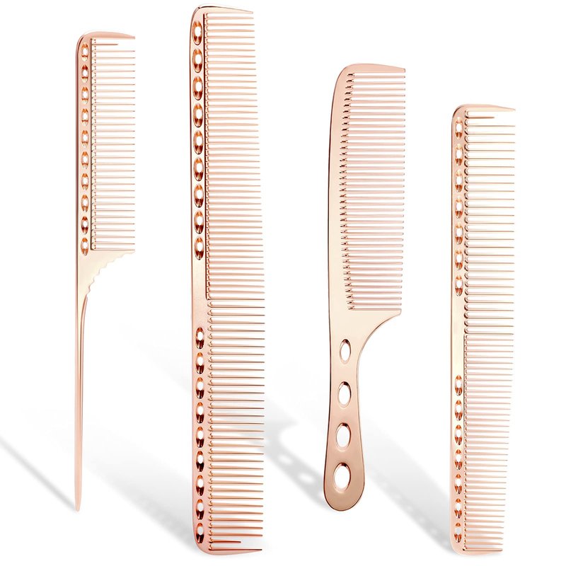 Professional Barber Aluminum Dressing Comb, 4 Types Metal Comb for ...