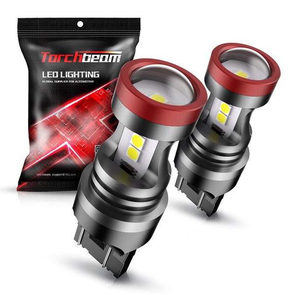 Torchbeam 7440 7443 LED Bulb Xenon White 6000k T20 Wedge 7441 7444 992 Backup Reverse Light LED Bulbs with Projector（Pack of 2）