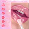 Panarciss Color Changing Lip Oil, Temperature Color Change Lip Gloss, Transparent Plumping Lip Oil, Non Sticky, Lightweight, Shiny Lip Tint Oil for Lip Care (#06 Clear to Pink Without Glitter)