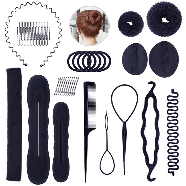 Hair Styling Design Bun Makers Clips Pins Headband Hair Bands Comb Hair Braiding Modeling Tool Accessories for Women and Girls