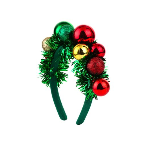 ZHOUMEIWENSP Christmas Party Colored Ball Sequins Head Band Small Bell Headwear Christmas Hair Band for Women Girls (Ball)