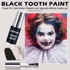 QIUFSSE Black Tooth Paint Cosmetic,Temporary Black Teeth Paint for Halloween Special Effects Goth Makeup,Professionally Create Black Out Tooth Makeup,Safe,Quick Dry and Realistic（Black）