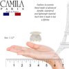 Camila Paris CP3158 French Hair Clip for Women, Handmade, White, Small Girls Hair Claw Clips Jaw, Durable Styling Hair Accessories for Women, Strong Hold No Slip Grip, Made in France