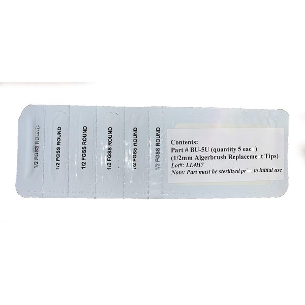 Strong Vision Technologies: (Five Pack) 0.5mm Burr Tip ONLY (Use with an Algerbrush II)