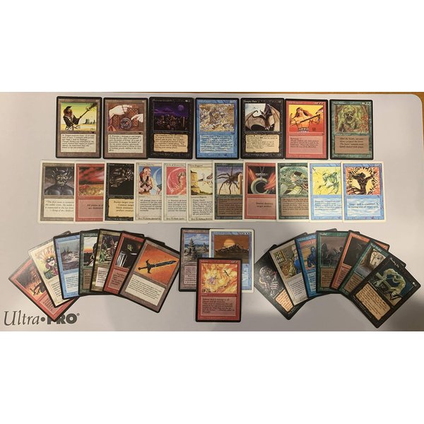 MTG Vintage Collection - 35 Vintage Cards Including 3 Rares - All Cards Circa 1993-1994 - Legends, Antiquities, The Dark, Revised, and More!