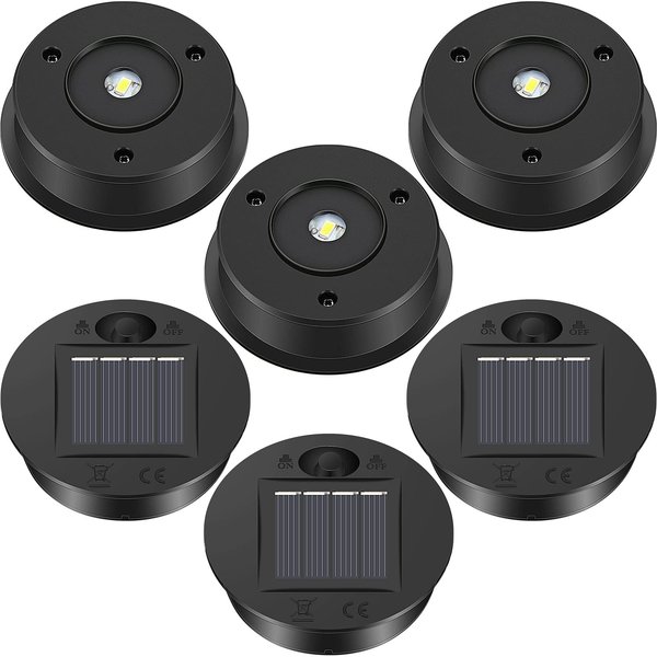 TOODOO 6 Pieces Solar Lights Replacement Top 7 Lumens Solar Lantern Parts LED Solar Panel Lantern Lid Lights for Outdoor Hanging Solar Lanterns Garden Patio Decor
