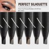 6pcs/pack Brow Pencil Set Pull Cord Peel-off Eyebrow Pencils Waterproof Long Lasting Microblading Eyebrow Pen for Marking, Filling, Outlining (Black)