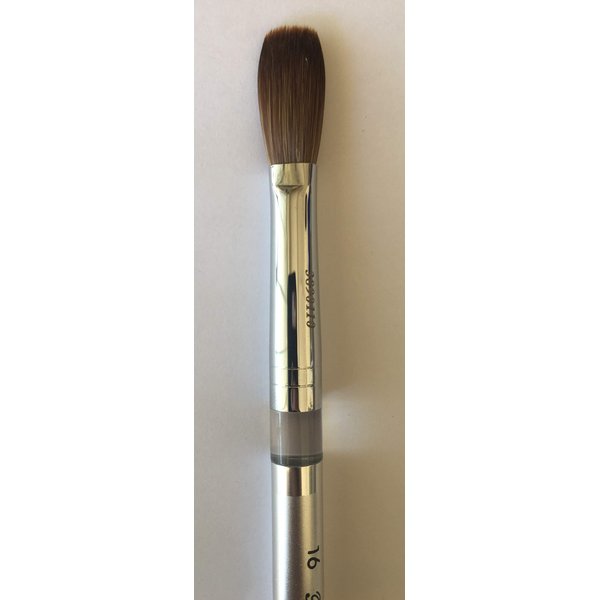 Silver Handle CRIMPED 100% Kolinsky Acrylic Nail Brush (Crimped 16)