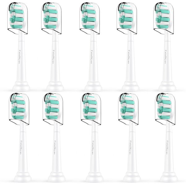 Toothbrush Replacement Heads for Philips Sonicare ProtectiveClean DailyClean Electric Toothbrush Head 1 2 Series Plaque Control Gum 4100 5100 C1 C2 G2 Snap-on, 10 Pack