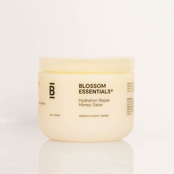 Blossom Essentials Honey Salve, Hydration Repair for Dry & Itchy Skin - Eczema & Psoriasis Relief for Sensitive Skin - Organic Manuka Honey - 4-Ounces (Formerly Honeybutter)