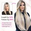 REECHO 20" Straight Long 4 PCS Set Thick Clip in on Hair Extensions Chocolate Brown with Highlights