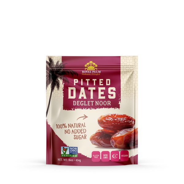 Pitted Dates - Deglet Noor | Royal Palm | 16oz | 100% Natural | NO Added Sugar | Non GMO | Kosher