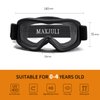 MAXJULI Kids Ski Goggles - Helmet Compatible Snow Goggles for Baby &Toddler with 100% UV Protection Age 0-4 (Black/Grey)